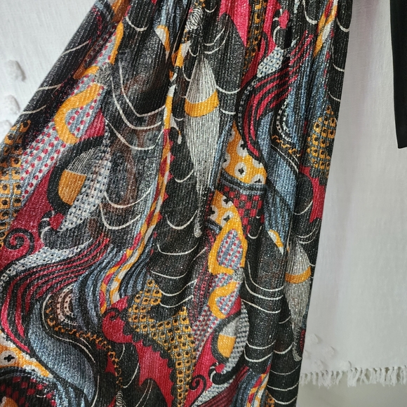 Vintage Metallic Long Sleeve Maxi Dress - Picture 3 of 8